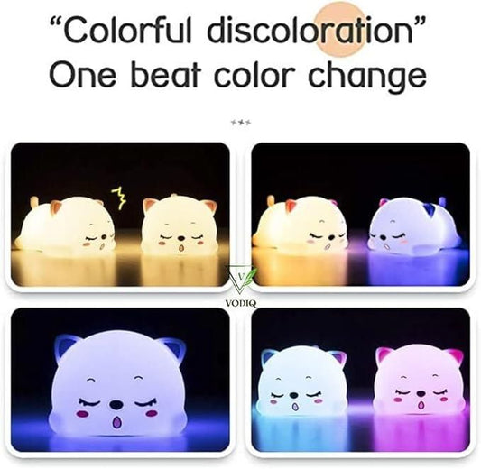 Cute Cat Animal Silicone Night Light