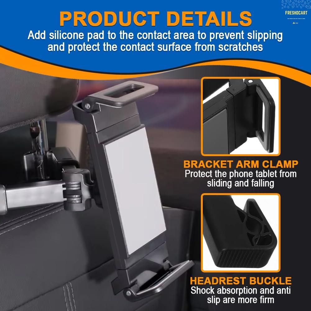 Car Mount Holder for Tablets & Phones with 360-Degree Rotation