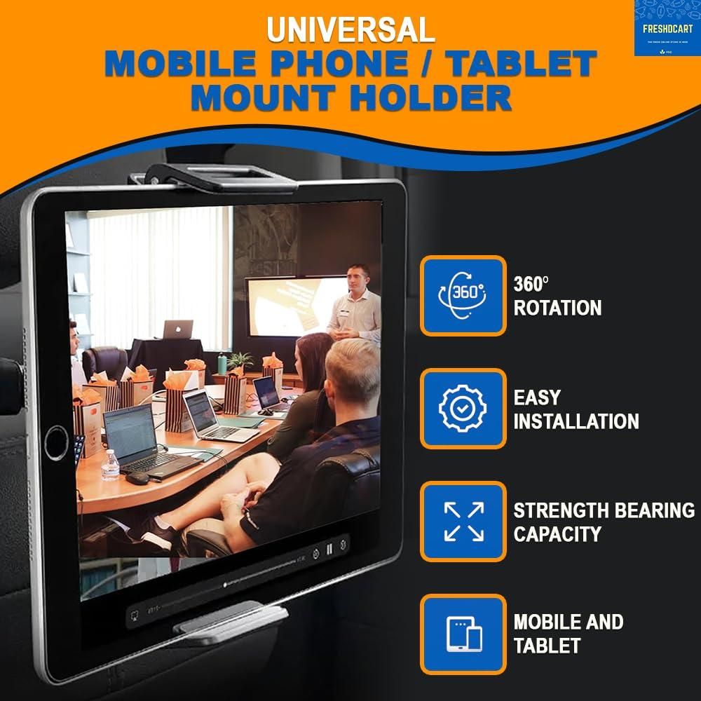 Car Mount Holder for Tablets & Phones with 360-Degree Rotation